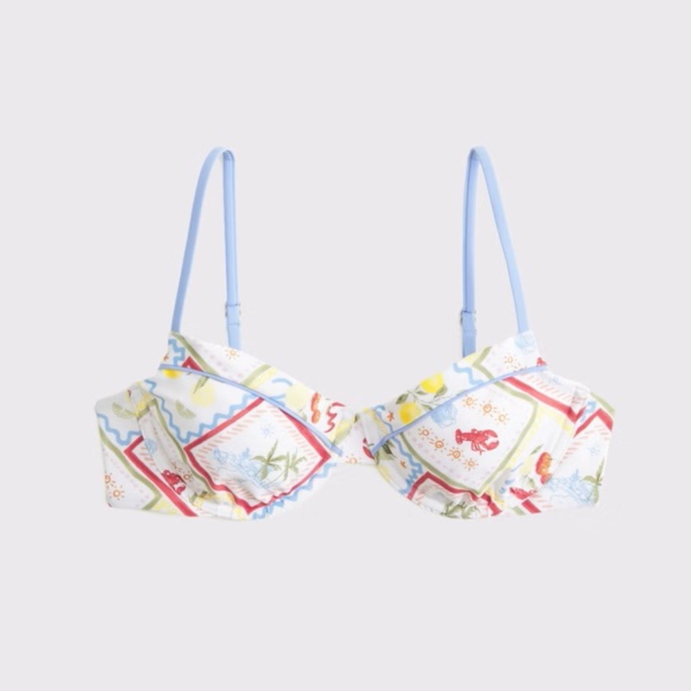 Abercrombie Balconetter Underwire Bikini Top in Tile Print